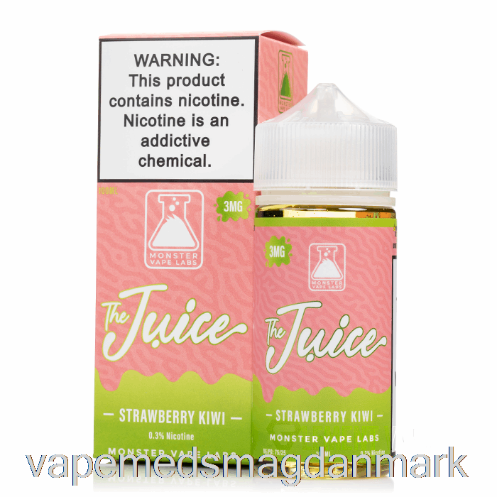 Vape Med Smag Jordbær Kiwi - Juicen - 100ml 0mg